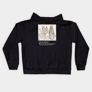 Medieval snark: "Stairway" Woodcut with tongue in cheek caption Kids Hoodie